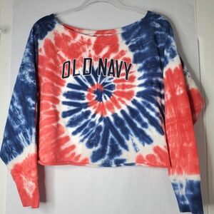 Old Navy Tie-Dye Sweatshirt crop style small cotton fourth of july america usa